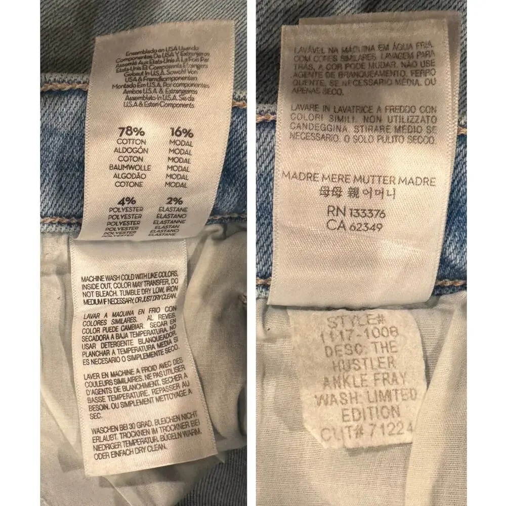 Mother The Hustler Ankle Fray Jeans In Limited Edition Size 23 - Picture 13 of 14